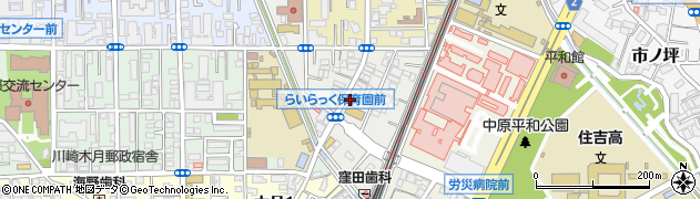 神奈川県川崎市中原区木月伊勢町周辺の地図