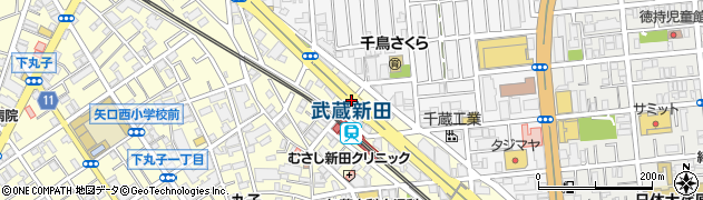武蔵新田駅前周辺の地図