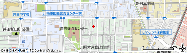 神奈川県川崎市中原区木月祗園町4周辺の地図
