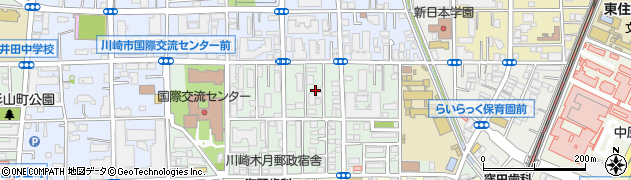 神奈川県川崎市中原区木月祗園町9周辺の地図