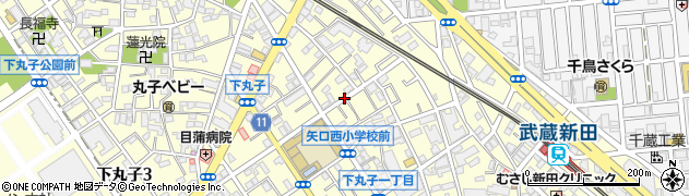 東京都大田区下丸子1丁目周辺の地図