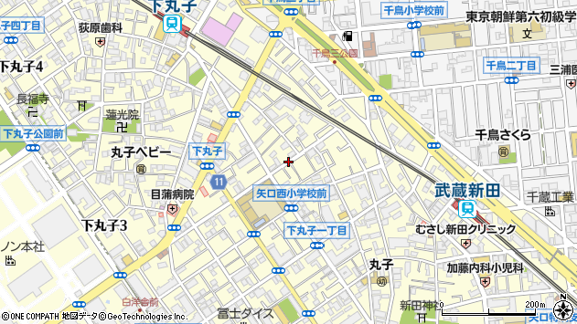 〒146-0092 東京都大田区下丸子の地図