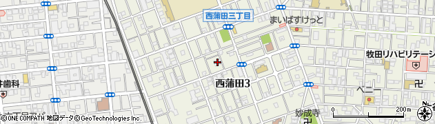 東京都大田区西蒲田3丁目7周辺の地図