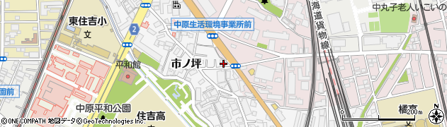 神奈川県川崎市中原区市ノ坪200周辺の地図
