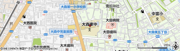 大田区立大森東中学校周辺の地図