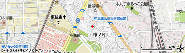 神奈川県川崎市中原区市ノ坪218周辺の地図