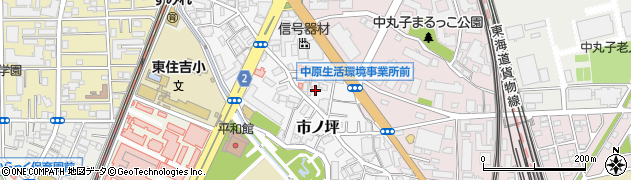 神奈川県川崎市中原区市ノ坪190周辺の地図