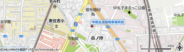 神奈川県川崎市中原区市ノ坪189周辺の地図