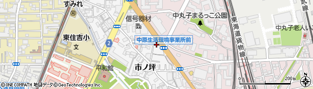 神奈川県川崎市中原区市ノ坪185周辺の地図