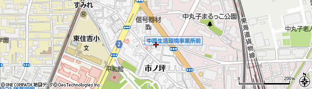 神奈川県川崎市中原区市ノ坪187周辺の地図