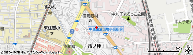 神奈川県川崎市中原区市ノ坪177周辺の地図