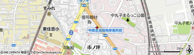 神奈川県川崎市中原区市ノ坪174周辺の地図