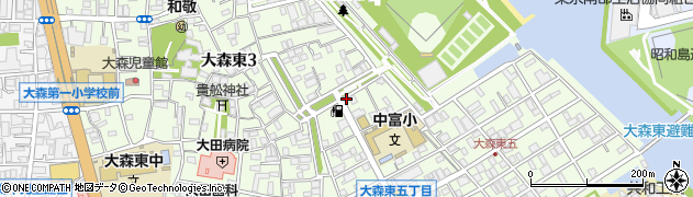 東京都大田区大森東周辺の地図