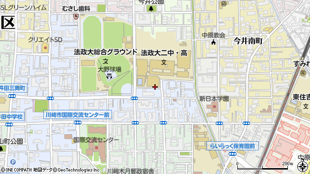 〒211-0031 神奈川県川崎市中原区木月大町の地図