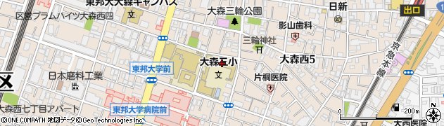 大田区立大森第三小学校周辺の地図