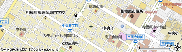 神奈川県相模原市中央区中央3丁目周辺の地図