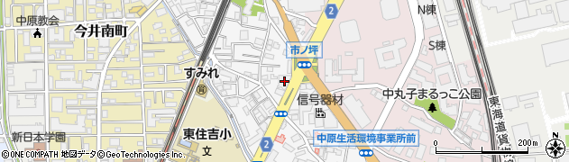 神奈川県川崎市中原区市ノ坪150周辺の地図