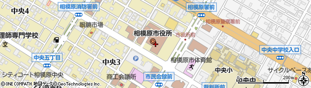神奈川県相模原市中央区周辺の地図