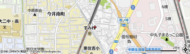 神奈川県川崎市中原区市ノ坪111周辺の地図