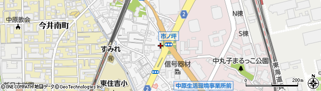 神奈川県川崎市中原区市ノ坪143周辺の地図