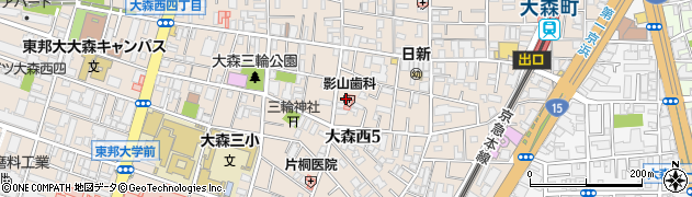 影山歯科医院周辺の地図