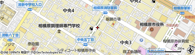 神奈川県相模原市中央区中央周辺の地図