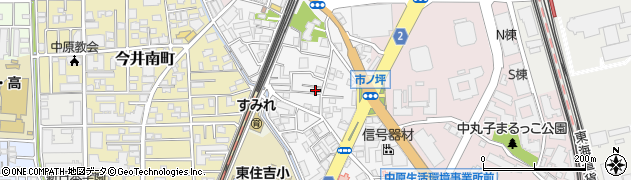 神奈川県川崎市中原区市ノ坪107周辺の地図