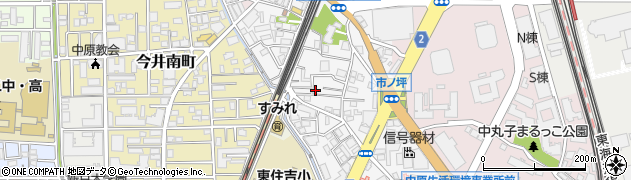 神奈川県川崎市中原区市ノ坪105周辺の地図