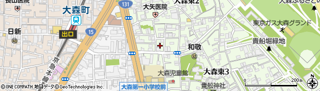 東京都大田区大森東2丁目24周辺の地図
