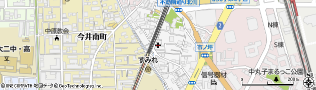 神奈川県川崎市中原区市ノ坪103周辺の地図