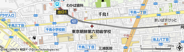 東京都大田区千鳥1丁目25周辺の地図