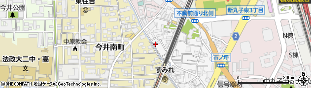 神奈川県川崎市中原区市ノ坪79周辺の地図