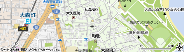 東京都大田区大森東2丁目26周辺の地図