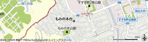 神奈川県横浜市青葉区もみの木台周辺の地図
