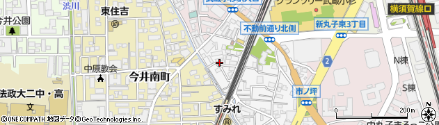 神奈川県川崎市中原区市ノ坪75周辺の地図