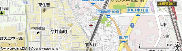 神奈川県川崎市中原区市ノ坪55周辺の地図
