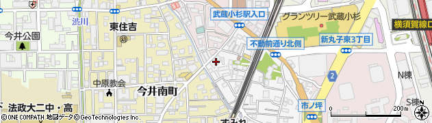 神奈川県川崎市中原区市ノ坪66周辺の地図