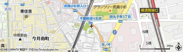 神奈川県川崎市中原区市ノ坪45周辺の地図