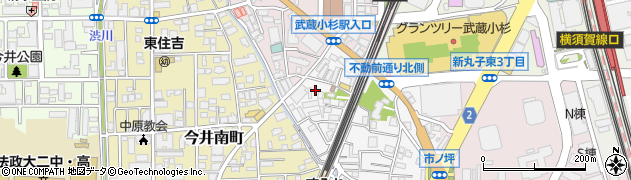 神奈川県川崎市中原区市ノ坪63周辺の地図