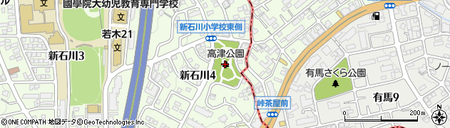 高津公園周辺の地図