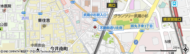 神奈川県川崎市中原区市ノ坪33周辺の地図