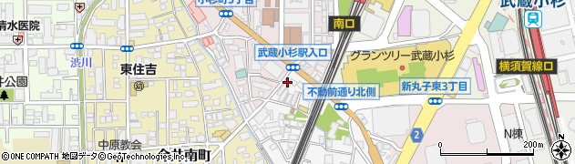 神奈川県川崎市中原区市ノ坪29周辺の地図