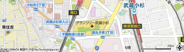 ＪＴＢ　グランツリー武蔵小杉店周辺の地図