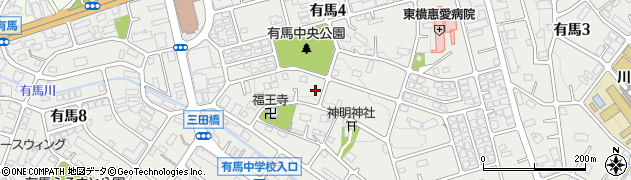 神奈川県川崎市宮前区有馬周辺の地図