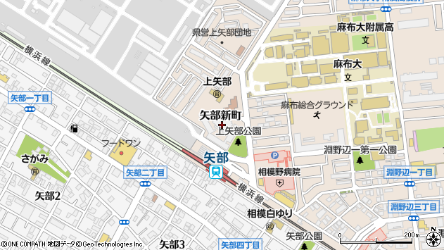 〒252-0207 神奈川県相模原市中央区矢部新町の地図