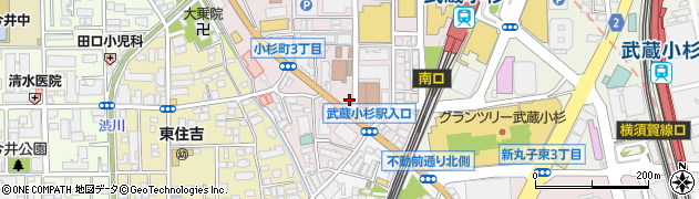 神奈川県　警察署中原警察署周辺の地図