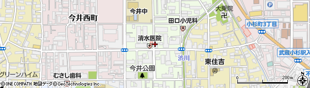 神奈川県川崎市中原区今井仲町周辺の地図