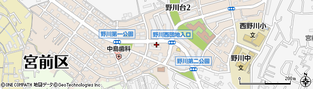 神奈川県川崎市宮前区野川台周辺の地図