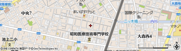 東京都大田区中央3丁目25周辺の地図