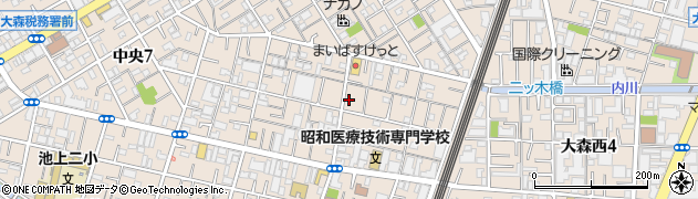 東京都大田区中央3丁目25-21周辺の地図